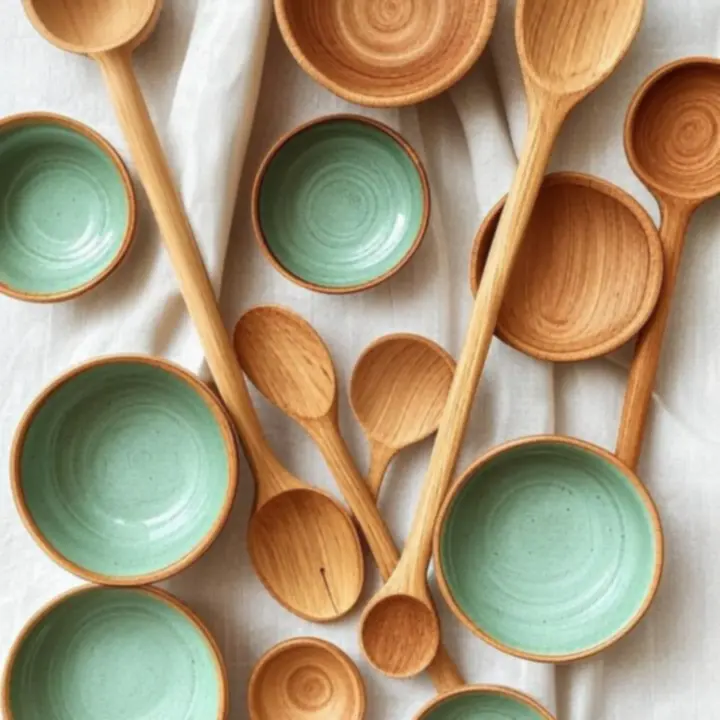 Kolekcja Organicznego Ciepła - drewniane akcesoria z dębu i orzecha