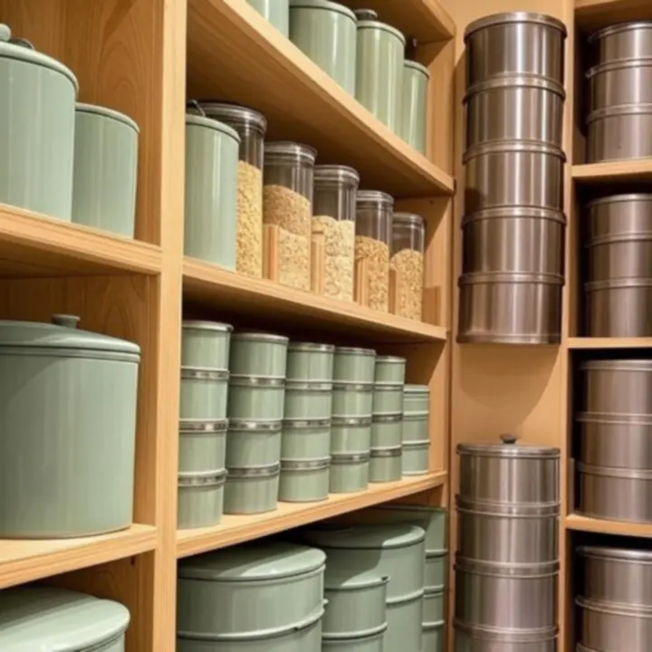 Szałwiowa Harmonia Przechowywania - ceramiczne pojemniki w kolorze szałwii