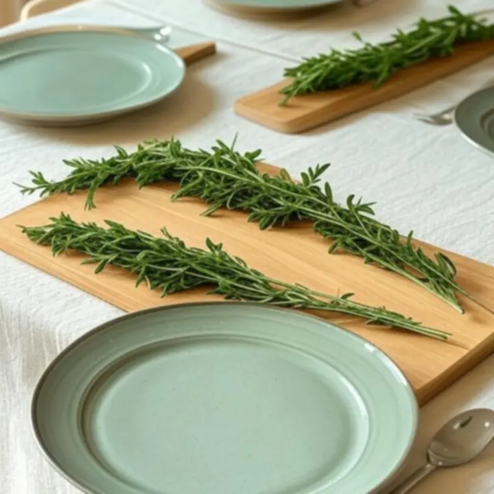 Sezonowa aranżacja stołu z lnianymi serwetkami i ceramiką